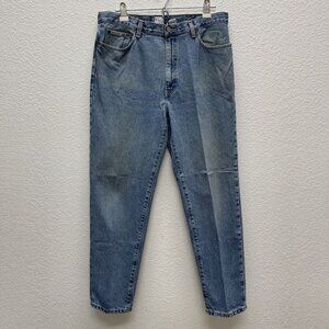 Calvin Klein Jeans Mens Size 36x30 Slim Fit Straight Leg Denim Doublestone Leath